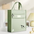 thumbnail image 1 of Birdeem Large Capacity Canvas Tote Bag with Multiple Compartments, Organizer Storage Bag Featuring Transparent PVC Pocket and Side Mesh Holder, Ideal for Commuting, Travel, and Daily Essentials, 1 of 9