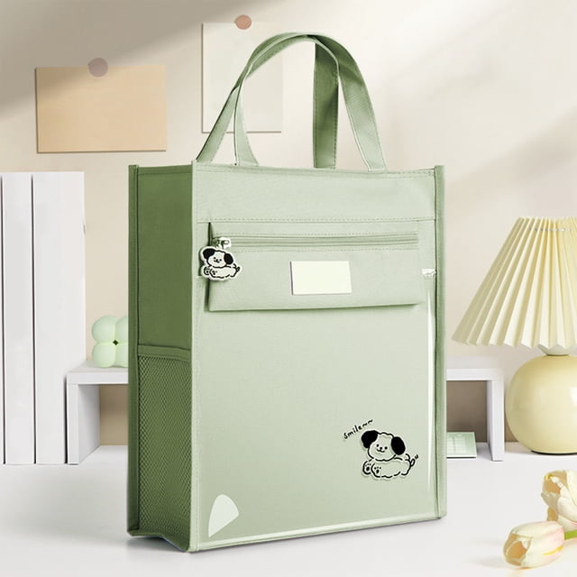 Birdeem Large Capacity Canvas Tote Bag with Multiple Compartments, Organizer Storage Bag Featuring Transparent PVC Pocket and Side Mesh Holder, Ideal for Commuting, Travel, and Daily Essentials