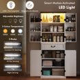 thumbnail image 4 of HOMCOM Armoire de Garde-Manger de Cuisine Style Ferme avec Lumière, Armoire de Rangement, Blanc, 4 of 10