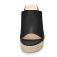 thumbnail image 2 of BLISSFUL STEP Chaussures pour Femmes Talon Compensé Bout Ouvert Espadrilles Mules à Plateforme Noir 9, 2 of 8