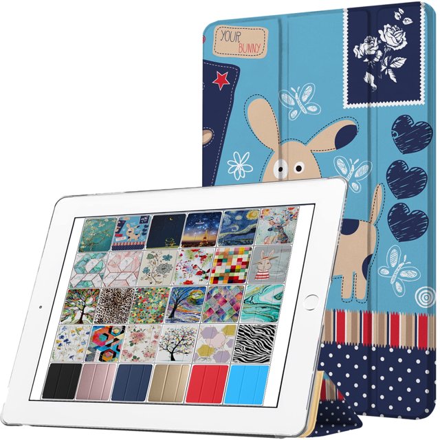 DuraSafe Cases For iPad PRO 12.9 - 2 Gen Slimline Series Lightweight Protective Cover with Dual Angle Stand & Clear PC Back Shell - Puppy Friend