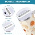 thumbnail image 2 of Gobelet de 30 oz avec Poignée, Couvercle et Paille, Gobelet d'Eau Isolé, Tasse d'Eau en Acier Inoxydable, Tasse Bouteille Réutilisable, Compatible avec Porte-Gobelet, Champignon Jaune, 2 of 6