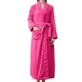 thumbnail image 4 of Women'S Double Pocket Flannel Bathrobe Soft And Warm Double Faced Velvet Bathrobe Pajamas And Home Wear Bathrobe Robe, 4 of 6
