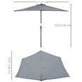 thumbnail image 3 of Outsunny Parasol Demi-Rond 9 Pi Mural Balcon Pare-Soleil Auvent de Patio Gris, 3 of 10
