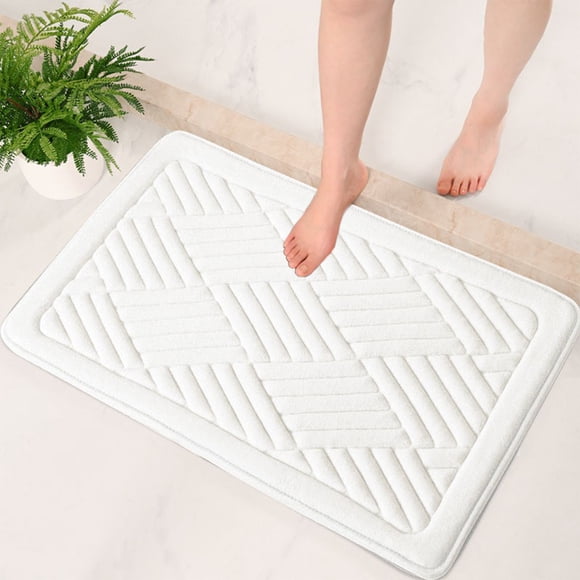 Rugs Absorbent Non-Slip Foam Machine Washable Soft Velvet Bath Mats Easier To Dry For Bathroom Floor