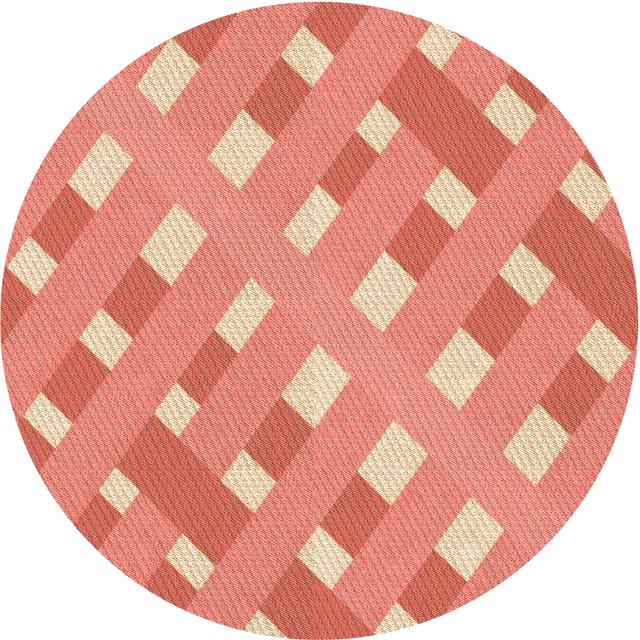 Ahgly Company Tapis d'Intérieur Rond Lavable en Machine Transitionnel Saumon Rose Clair, 8 Pieds Rond