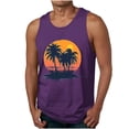thumbnail image 3 of Sentmoon Men Tank Tops Summer Sleeveless Crew Neck Undershirt Palm Tree Print Relaxed Fit Oversized Compression Mens Muscle Shirt Hawaiian for Summer Beach Days M, 3 of 6