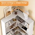 thumbnail image 3 of Industrial Corner Bookshelf 6-Tier | 35.2" L-Shaped Tall Bookcase for Living Room, 3 of 7