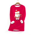 thumbnail image 1 of Meichang Chandails en Molleton pour Femmes Grande Taille Noël Père Noël Graphique Col Rond Chandail Hiver Chaud Doublé Sherpa Hauts, 1 of 2