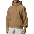 thumbnail image 1 of Innerwin Sweatshirts Drawstring Men's Hoodies Fall Solid Color Thick Hooded Sweatshirt Camel M, 1 of 3