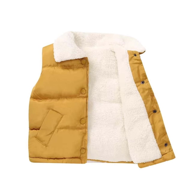 RXIRUCGD Children Thickened Down Cotton Jacket Lambskin( Yellow, Size:2-3 Years )