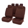 thumbnail image 4 of Luzkey PU Leather Car Seat Covers, Washable Front Rear Seat Covers, Classic Waterproof Protector for Vehicles Suvs Car Accessories Coffee, 4 of 6