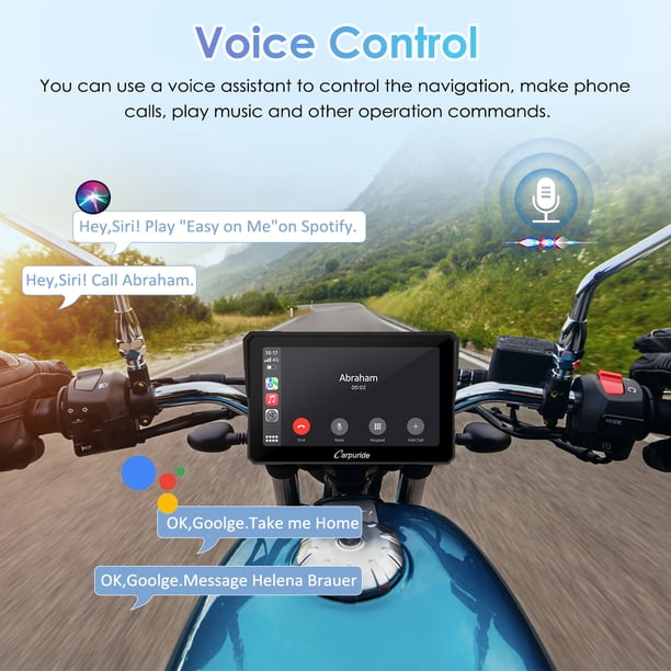 Carpuride Carplay & Android Auto，IP67 Smart Screen for Motorcycle