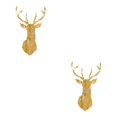thumbnail image 2 of Decodeary Personalized Home Style With 3D Mirror Deer Wall Stickers Acrylic 3D Deer Head Mirror Wall Sticker Multifunctional gold L 2Set, 2 of 6