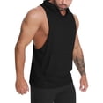 thumbnail image 2 of Yuyuzo Mens Tank Tops Sleeveless Hooded Shirts Solid Color T Shirts Loose Fitted Workout Tees Top, 2 of 5