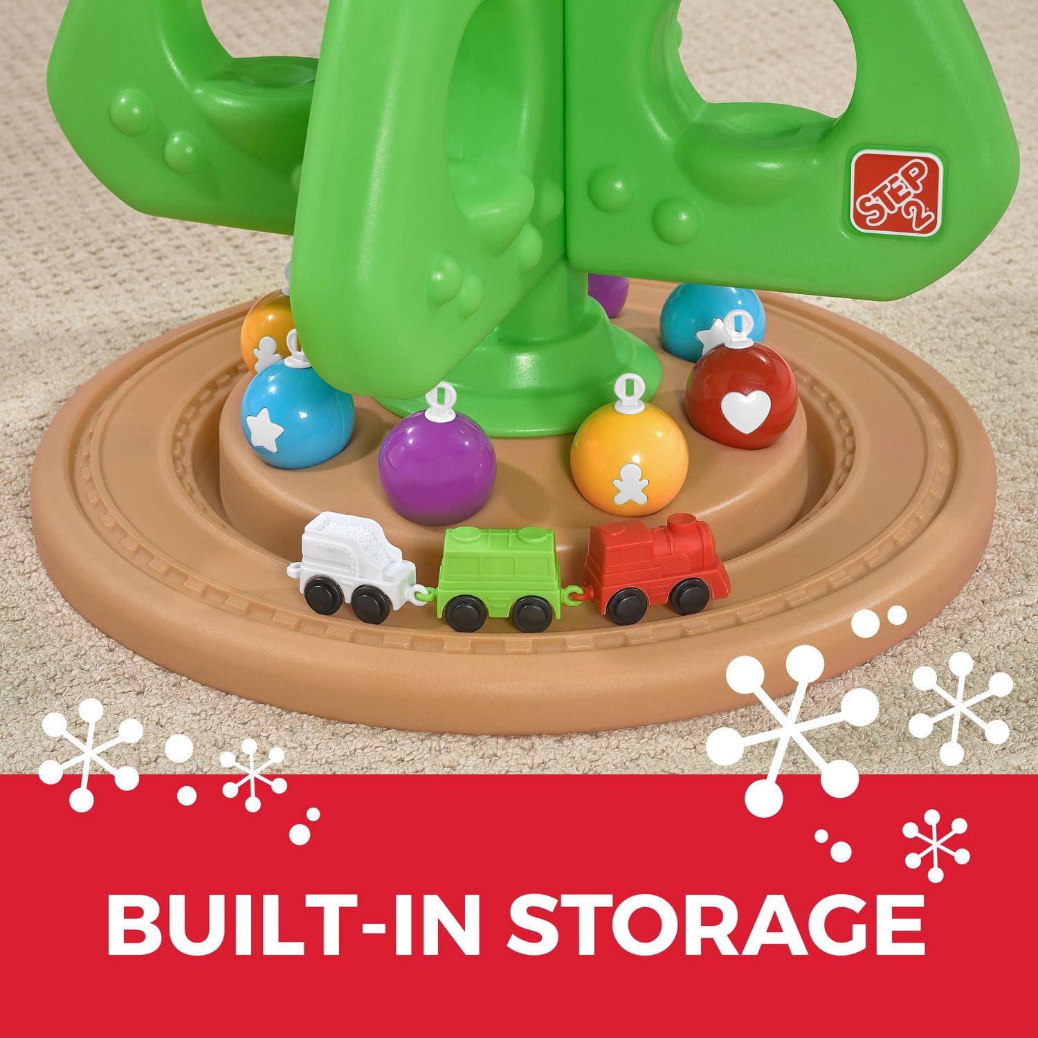 Step2 Mon Premier Sapin de Noël Comprend un Train et 8 Ornements pour les Enfants de 18 Mois à 4 Ans