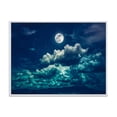 thumbnail image 1 of Designart Pleine lune dans le ciel nocturne nuageux II ART MURAL À CADRE FLOTTÉ, 1 of 4