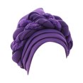 thumbnail image 2 of Fashion Women Beading Braid Hat Muslim Ruffle Cancer Beanie Wrap Cap Sleep Caps Satin Lined Hair Bonnets, 2 of 2
