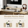 thumbnail image 3 of Bestier Bureau d'Ordinateur PC en L de 55 Pouces à Dessus Relevable avec Prises de Courant, Tiroirs de Rangement et Support pour Moniteur, Bûche, 3 of 9