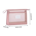 thumbnail image 3 of SLYNSHome Mesh Zipper Pouch Transparent Lightweight Nylon File Folders,A4 Size Multi-Layer Subject Document Organizer Accessories Storage Bag for Office Supplies - Pink, 3 of 6