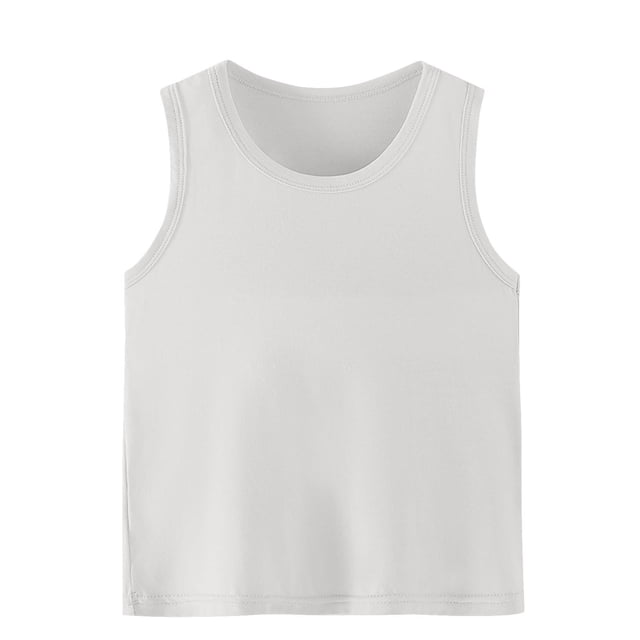 SROBPTY T-Shirts Garçons Filles, T-Shirt de Base pour Enfants Uni à Col Rond d'Été Décontracté Confortable et Respirant Gris 5 Ans