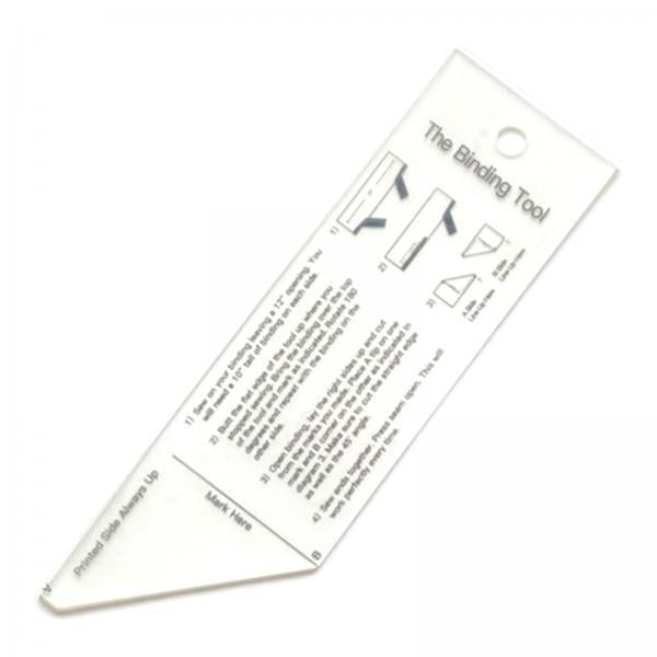 Outil de Reliure de Courtepointe en Plastique 2x, Outil de Reliure de Tissu pour Projets d'Arts DIY. une Règle de Courtepointe en Acrylique transparent avec des instructions Imprimées pour une Reliure Précise. Présente une Forme Triangulaire avec un Bord Plus Long de 8,33 Po, un Bord Inférieur de 6,13 Po et une Largeur de 2,5 Po. Idéal pour la Couture d'Extrémités de Courtepointe, le patchwork et des Bordures Décoratives, Convient aux Débutants et aux Professionnels.