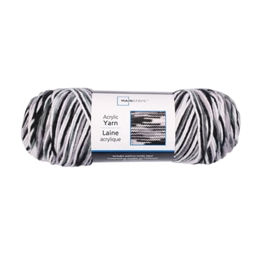 Mainstays Medium Acrylic Yarn Black Blend, 5 oz 285 Yards