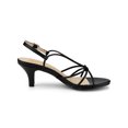 thumbnail image 3 of BLISSFUL STEP Women's Shoes Strappy Slingback Kitten Heel Sandals Black 6, 3 of 8