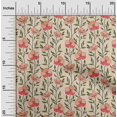 thumbnail image 2 of oneOone Cotton Silk Peach Fabric Floral Craft Projects Decor Fabric Printed By The Yard 42 Inch Wide, 2 of 4