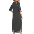 thumbnail image 5 of MeetoTime Robe pour Femmes à Fermeture Éclair devant, Robe de Maison, Chemise de Nuit à Manches 3/4, Longueur Complète, Tenue de Détente pour Dames avec Poches, 5 of 5