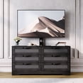 thumbnail image 3 of 47.2" Modern TV Stand with Mount and 6-Drawer Rattan Storage, Entertainment Center for 32-85 Inch TVs, Media Console Table for Living Room, 3 of 9
