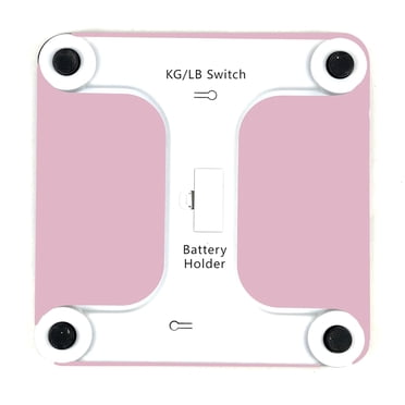KUNOVA (TM) Pink Color Digital Bathroom Weight Body Scale with Smart Step-on Technology, Backlit White LED Display, Room Temperature, Battery Level 400lb/180kg