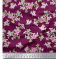 thumbnail image 1 of Soimoi Poly Georgette Fabric Leaves, & Rose Floral Decor Fabric Printed Yard 42 Inch Wide, 1 of 3