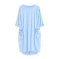 thumbnail image 4 of Pompotops Robe Ample pour Femmes avec Poches, Col pour Dames, Hauts Longs Décontractés, Robe Grande Taille en Solde, 4 of 4