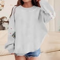 thumbnail image 1 of Cowsor Womens Varsity Oversized Sweatshirt Crewneck Long Sleeve Casual Fashion Pullover Top Fall Outfits, 1 of 6