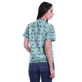 thumbnail image 4 of Moomaya Chemise à Manches Mi-Longues Imprimée pour Femmes, Col Boutonné, Haut Décontracté, 4 of 5