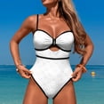thumbnail image 2 of Slimming One Piece Swimsuit for Womens Cute Ruched Tummy Control Bathing Suit Sexy Cutout Modest Swimsuits, 2 of 4