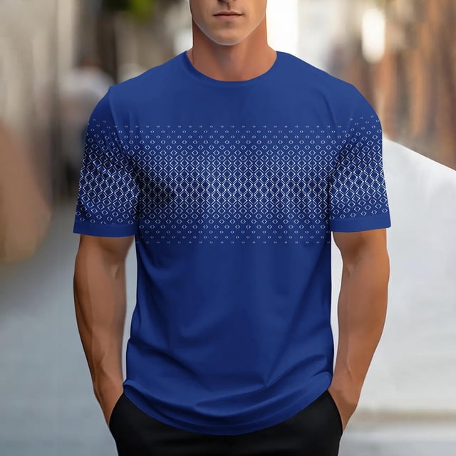 Styesk T-Shirts pour Hommes Mode Décontractée T-shirt Imprimé Sport Manches Courtes Col Rond Blouses Chemises