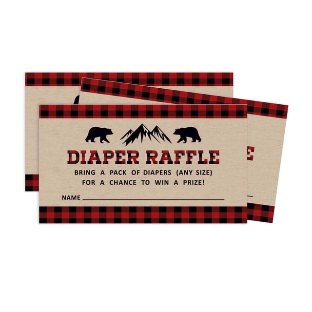 Inkdotpot 30Gender Neutral Baby ShowerRustic Diaper Raffle Ticket Lottery Insert Cards Supplies Games For Baby Shower Party Bring A Pack Of Diapers To Win Favors Gifts And Prizes