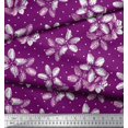 thumbnail image 3 of Soimoi Purple Poly Georgette Fabric Dot & Floral Printed Craft Fabric by The Yard 52 Inch Wide, 3 of 3