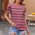 thumbnail image 2 of Pisexur Hauts pour Femmes, Hauts de Sortie pour Femmes & T-Shirt à Manches Courtes Col Rond Imprimé, Haut Ample, Hauts de Printemps pour Femmes Rose, P, 2 of 6