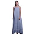 thumbnail image 1 of Bimba Robe de Nuit Longue à Bretelles Spaghetti Imprimée de Marguerites Florales Bleu Lavande pour Femmes, Robe Maxi de Sommeil, X-Small, 1 of 5