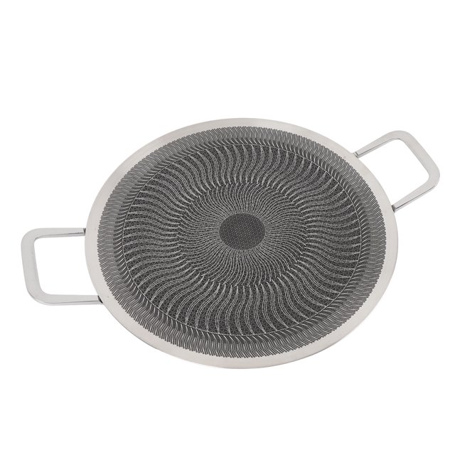 Korean Traditional BBQ Grill Pan, Non Stick Stainless Steel, Fast Heat Conduction, Indoor Outdoor Cookware Compatible with All Heat Sources