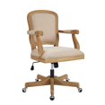 thumbnail image 1 of Linon Maybell Wood Upholstered Office Chair in Natural Brown, 1 of 11