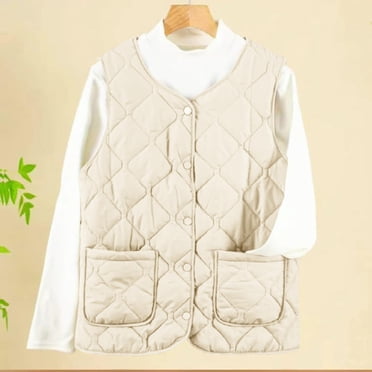 HOZADOIE Gilet Grande Taille pour Femmes Gilets en Molleton Sherpa Vestes Sans Manches à Boutons avec Poches Automne Hiver Léger Manteau Décontracté
