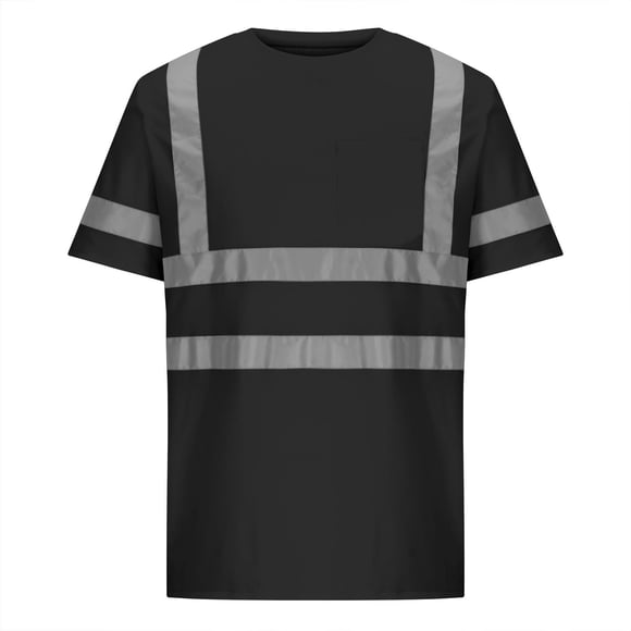 cllios High Visibility Shirt for Men,Mens Road Safety Reflective T Shirt Hi Vis Workwear Reflective Construction Tees Waterproof Pullover Tops