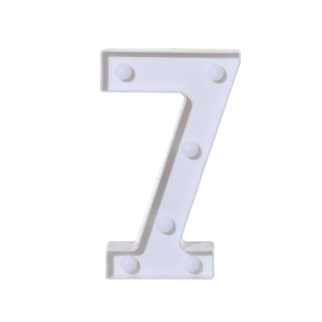 Lumières Numériques à LED Alphabet s'Illuminent Plastique Blanc Numérique Debout Suspendu 7
