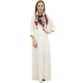 thumbnail image 1 of Bimba Robe Maxi pour Femme avec Foulard à Franges Boho Blanc Cassé Robes d'Été-10, 1 of 6
