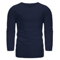 thumbnail image 2 of Leutsin Men's Long-sleeved V-neck Cotton And Linen Loose Shirt Pure Color Multi-size, 2 of 8
