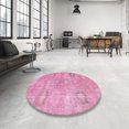 thumbnail image 3 of Ahgly Company Indoor Square Contemporary Neon Hot Pink Persian Area Rugs, 5' Square, 3 of 6